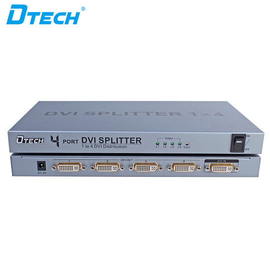 Dtech 4-Port DVI Splitter DT-7024 – High-Resolution Signal Sharing