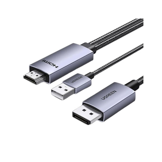 UGREEN 55329 HDMI to DisplayPort Cable 2M – 4K@60Hz HDR (Black)