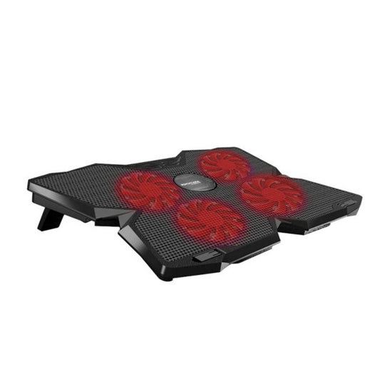 Promate AirBase-3 Laptop Cooling Pad – Dual USB 140mm Fan (Black)
