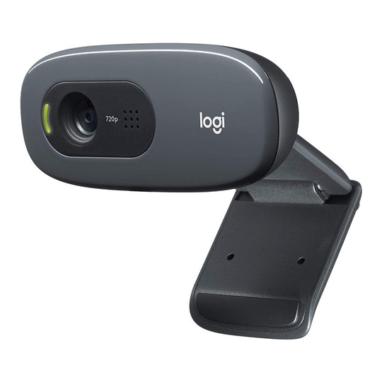 Logitech C270 HD Webcam – 720p Noise-Cancel Mic (Black)