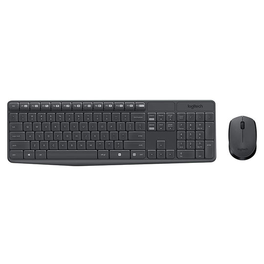 Logitech MK235 Wireless Keyboard + Mouse – 33ft 36mo Battery (Gray)