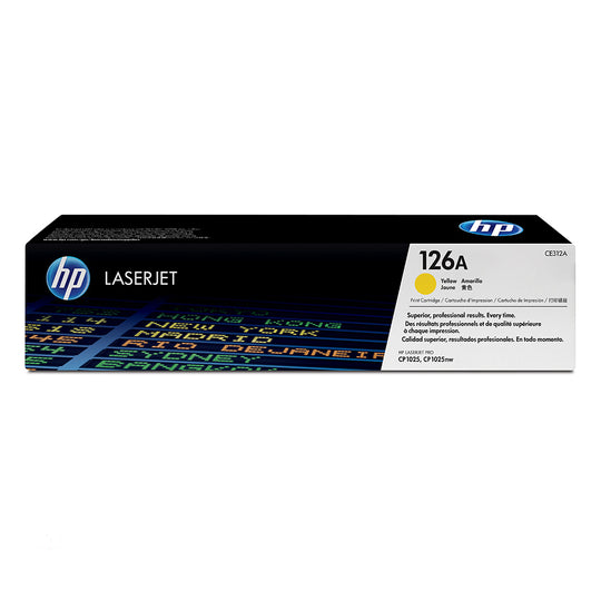 HP 126A Yellow Original LaserJet Toner Cartridge (CE312A) - 1000 Pages