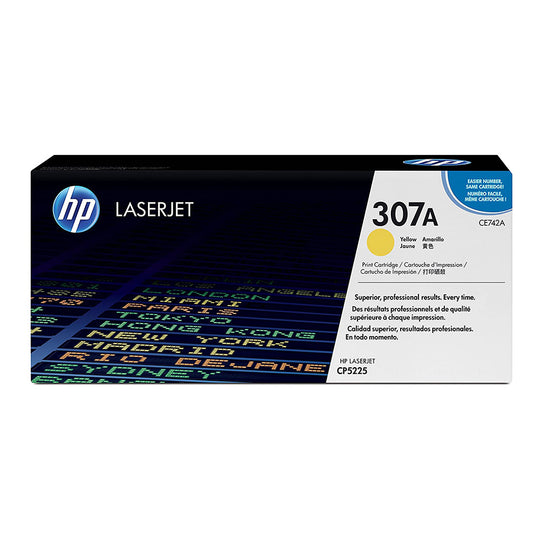 HP 307A Yellow Original LaserJet Toner Cartridge (CE742A) - 7300 Pages