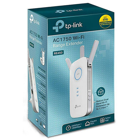 TP-Link RE450 AC1750 Dual-Band Wi-Fi Range Extender – 1300Mbps 5GHz + 450Mbps 2.4GHz
