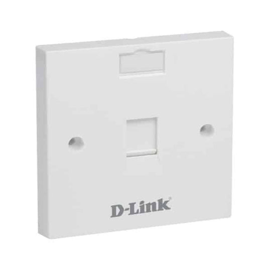 D-Link Single-Port UK Faceplate with Dust Shutter – White
