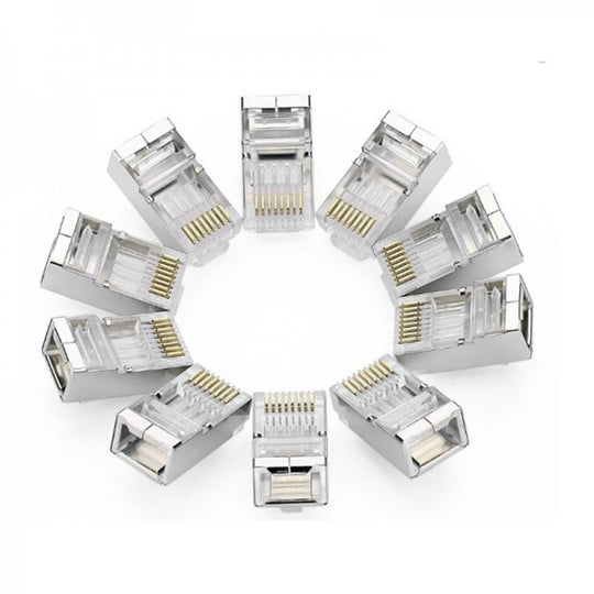 UGREEN 20333 Cat6 Shielded RJ45 Connectors - 10-Pack, 50µ Gold