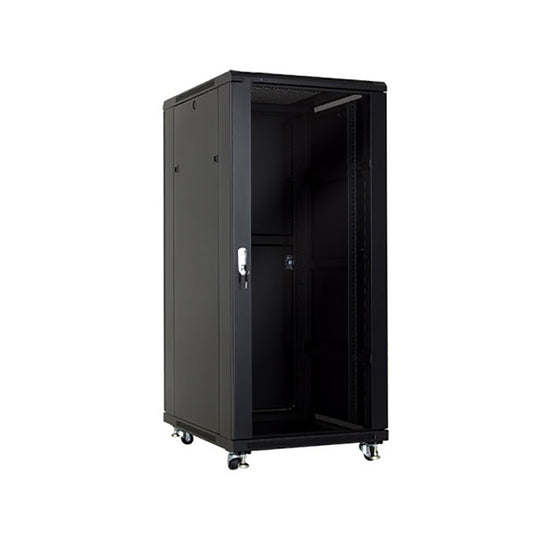 32U 19" Floor-Standing Glass Data Cabinet - 600x800mm, 800kg Load