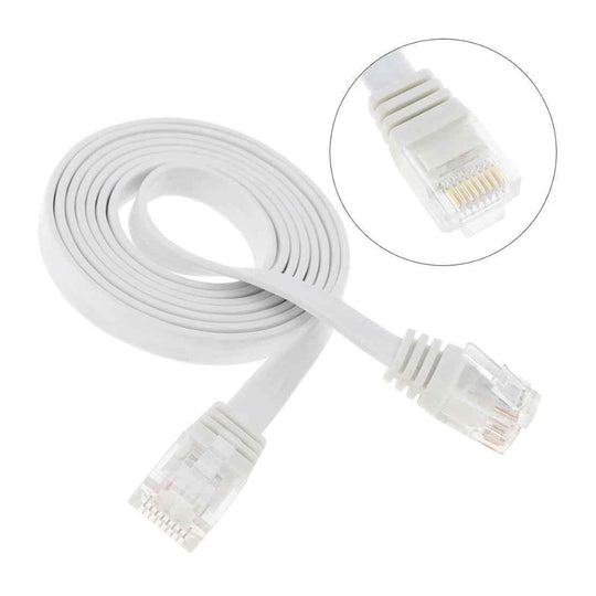 Flat Cat6 UTP Patch Cable - 1m, 1mm Thick, 250MHz