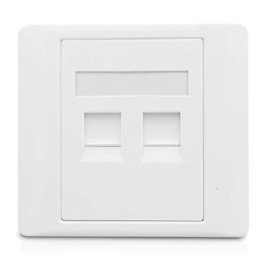 AMP-Style Dual-Port Faceplate – White