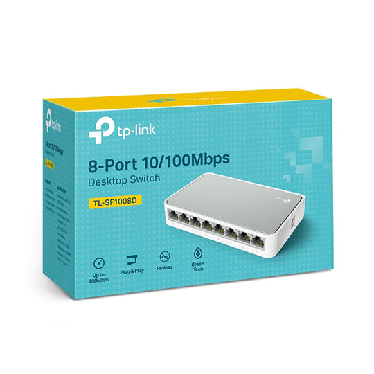 TP-Link TL-SF1008D 8-Port 10/100Mbps Desktop Switch - Fanless