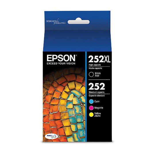 Epson 252XL Black & Standard CMY Combo Pack (T252XL-BCS) - 1100 Black Pages