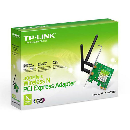 TP-Link TL-WN881ND N300 PCIe Wi-Fi Adapter - 300Mbps, 2T2R MIMO