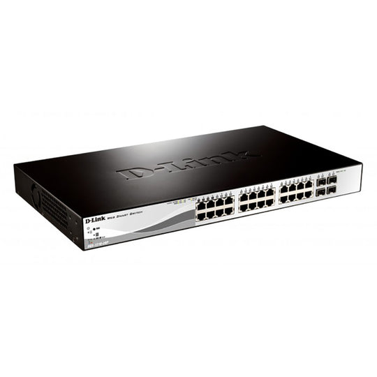 D-Link DGS-1210-28P 24-Port Gigabit PoE+ Smart Switch - 193W Budget, 4 SFP