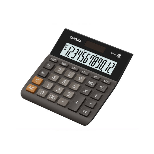 Casio MH-12 12-Digit Wide Desktop Calculator - Solar+Battery, Extra Large LCD, 4-Key Memory