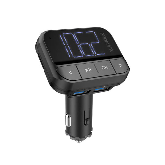 Promate EZFM-2 In-Car FM Transmitter - Dual USB 2.4A, SD/USB Playback