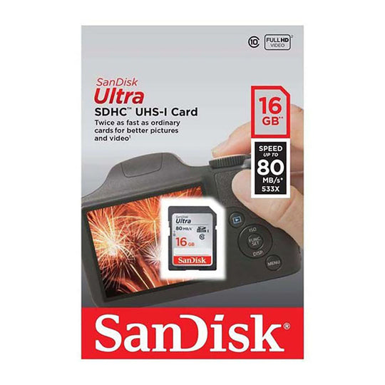 SanDisk Ultra 16GB SDHC Card - Class 10, 80MB/s Read