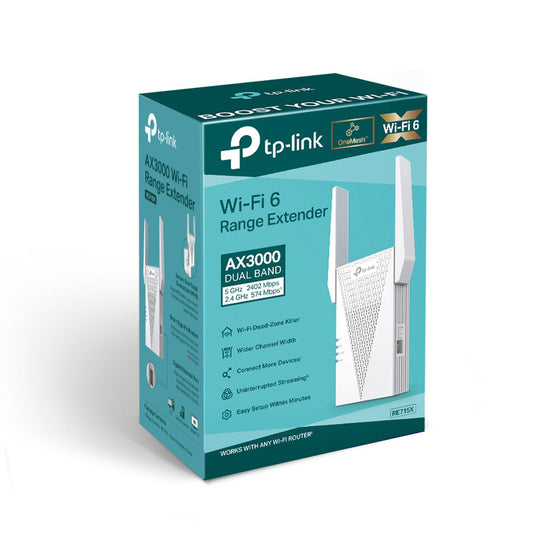 TP-Link RE715X AX3000 Dual-Band Wi-Fi 6 Mesh Range Extender