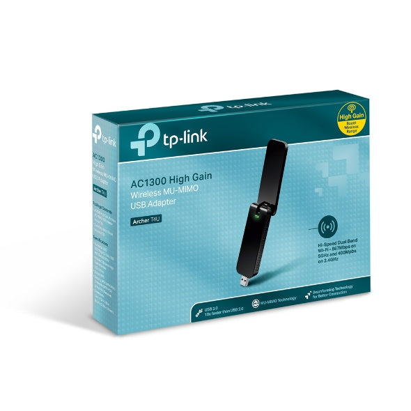 TP-Link Archer T4U Plus AC1300 Dual-Band High-Gain USB Wi-Fi Adapter