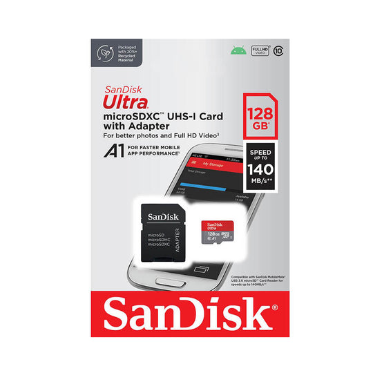 SanDisk 128GB Ultra microSD Card 140MB/s UHS-I