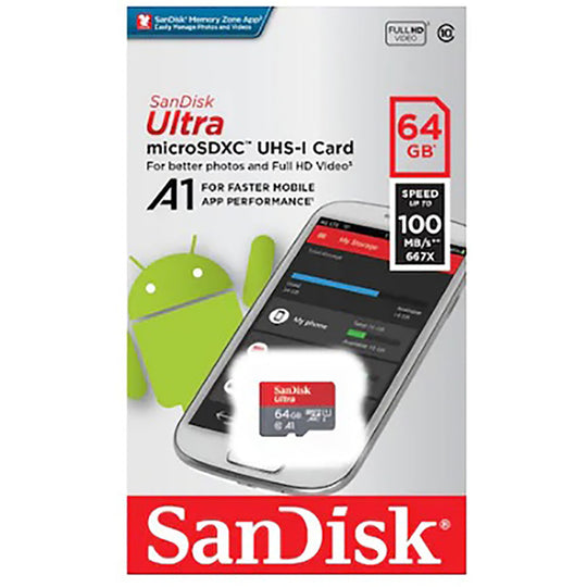 SanDisk Ultra 64GB microSDXC UHS-I Memory Card (A1, 100MB/s)