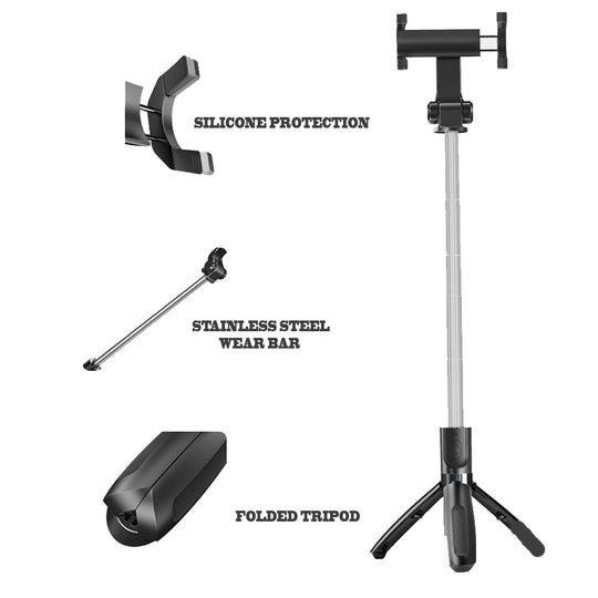 Yesido SF11 Selfie Stick Tripod - Bluetooth Remote, Foldable