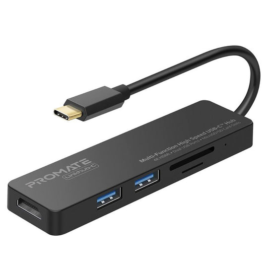 Promate LinkHub-C Multi-Function USB-C Hub – 4K HDMI, USB 3.0, MicroSD & SD Card Reader