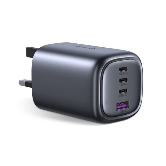 UGREEN NEXODE 100W 4-Port GaN Wall Charger – 3 USB-C & 1 USB-A Ports with Fast Charging