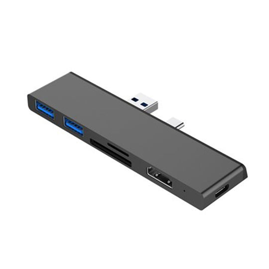 Promate SurfaceHub-7 6-in-1 Hub - Surface Pro 7, 4K HDMI + SD/TF + USB-C