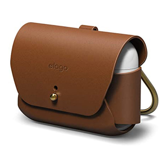 Elago Leather Case with Keychain for Apple AirPods Pro (Brown)