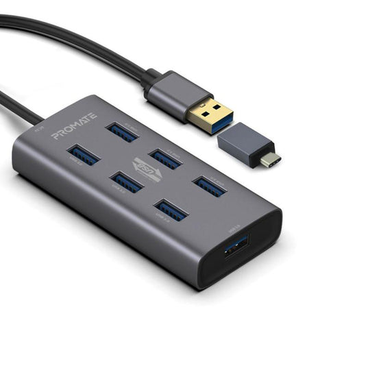 Promate Ezhub-7 7-Port USB 3.0 Hub with USB-C Adapter