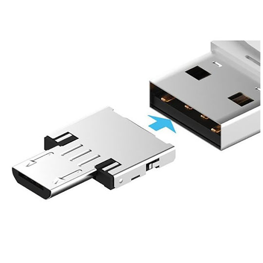 Promate Nano-OTG Micro-USB OTG Adapter - Data Sync + Charge, Keychain Clip