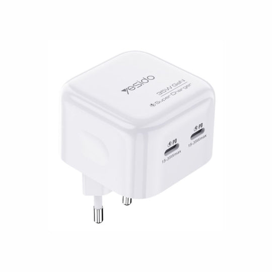 Yesido YC38 Travel Dual PD 35W GaN Fast Charging Wall Plug – Universal Charger