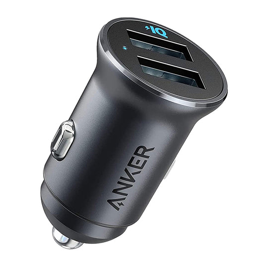 Anker PowerDrive 2 Alloy A2727H12 24W Dual USB Car Charger - Blue LED