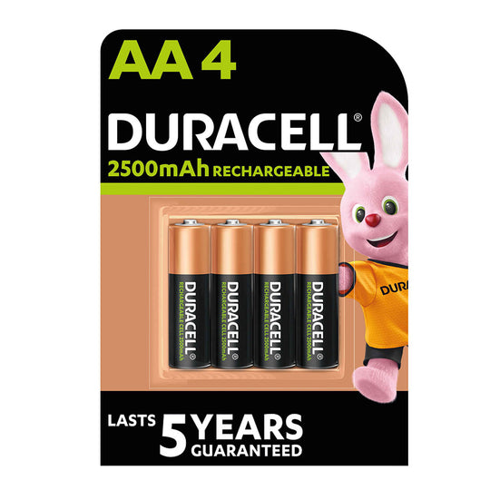 Duracell AA 2500mAh Rechargeable Batteries – Long-Lasting NiMH Cells Pre-Charged