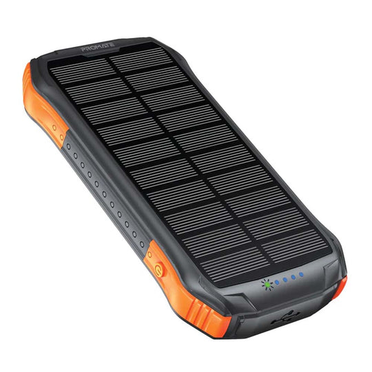 Promate SolarTank-10-PDQi 10000mAh Power Bank – Solar & Wireless Charging with LED Light