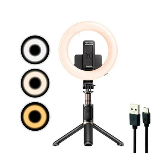Yesido SF12 Selfie Stick with Built-in Ring Light