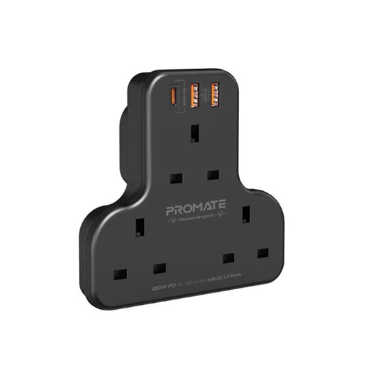 Promate PowerHinge-3 Wall-Mount Charging Hub with 3 AC Sockets