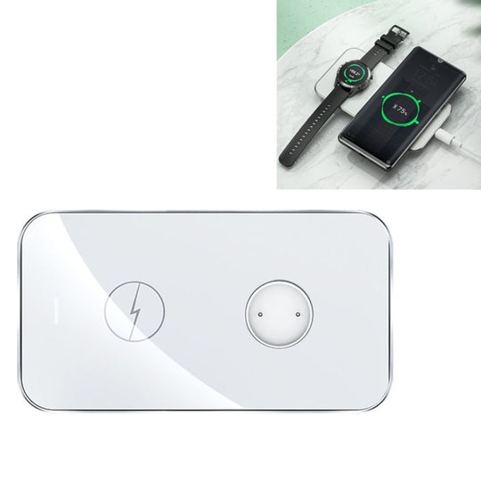 Rock W-2 2-in-1 Wireless Charging Pad - 15W Mobile + Watch, Aluminum