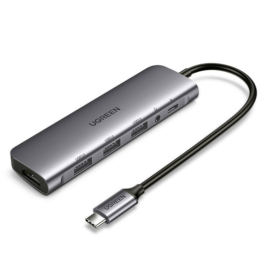 UGREEN 80132 USB-C 7-in-1 Hub - 4K HDMI, 3x USB 3.0, 3.5mm + PD