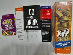 Jenga Giant + Uno + Do or Drink: Ultimate Party Game Pack
