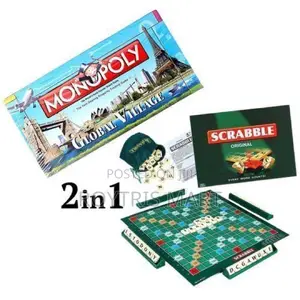 Monopoly & Scrabble Game Combo - 2-in-1 Board Game Set