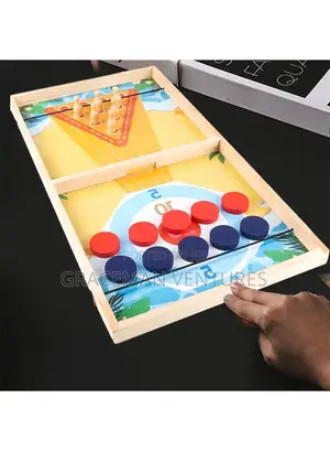 5-in-1 Wooden Board Game Set: Sling Puck, Bowling, Gomoku