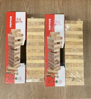 Classic Jenga Game: 54-Piece Wooden Timber Tower Block Stacking Game for Kids & Adults