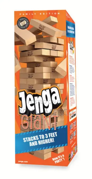 Genuine Jenga Wooden Game: Classic Hardwood Block Stacking Tower for Game Nights & Parties