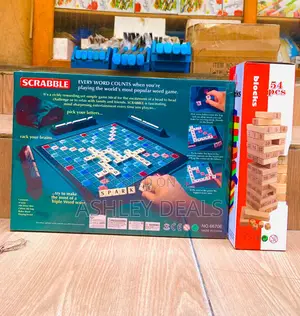 Scrabble and Jenga Game - Indoor & Outdoor Fun Combo