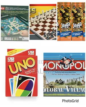 Family Games Bundle: Monopoly, Chess, Scrabble, Jenga and Uno