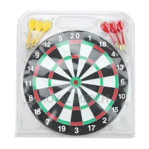 17 Inches Dart Board | Double-Sided Game Set with 6 Darts and 2 Games in One
