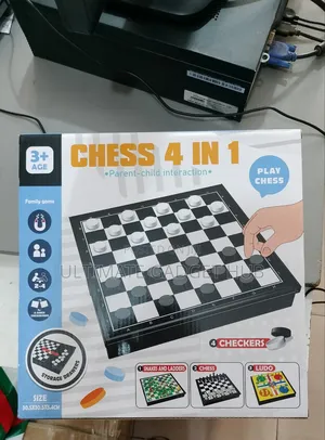 4-in-1 Board Game Set - Snakes & Ladders, Chess, Ludo, Checkers