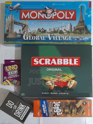 Monopoly + Scrabble + Jenga + Do or Drink + Uno - Mega Pack