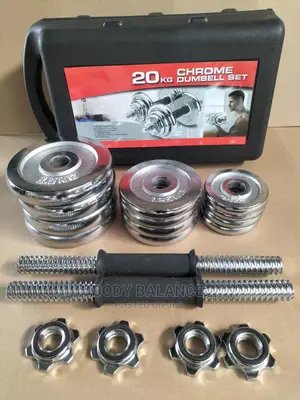 20kg Metal Dumbbells – Cast Iron / Rubber Hex Dumbbell Set